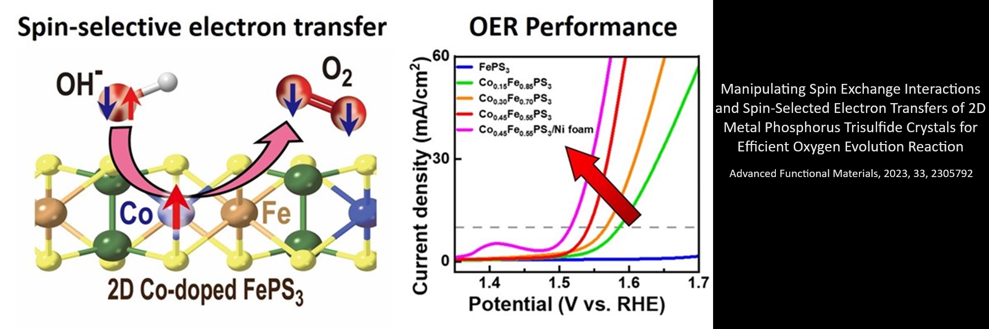 Manipulating Spin Exchange Interactions and Spin-Selected Electron Transfers of 2D Metal Phosphorus Trisulﬁde Crystals for Eﬃcient Oxygen Evolution Reaction 